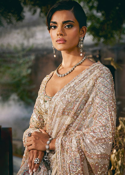 Pautri Couture Ivory Embellished Saree | Luxury Designer Wedding & Evening Wear