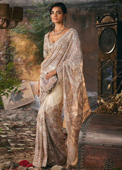 Pautri Couture Ivory Embellished Saree | Luxury Designer Wedding & Evening Wear