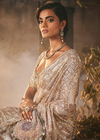 Pautri Couture Ivory Embellished Saree | Luxury Designer Wedding & Evening Wear